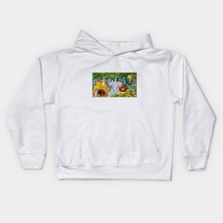 Wild animals cartoon in the forest. Kids Hoodie